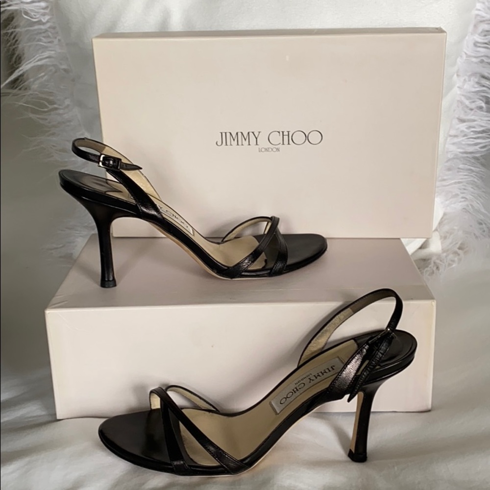 JIMMY CHOO LEATHER KITTEN HEEL